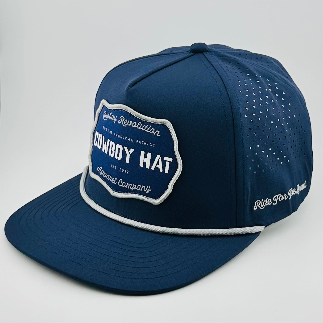 “Cowboy Hat” Navy Blue Performance Patch Hat - Cowboy Revolution (Qty 12)