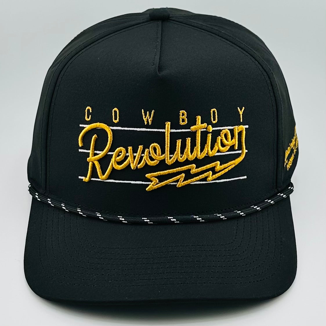 “Lightning" Black & Gold - Cowboy Revolution 5-panel Performance Hat (Qty 12)